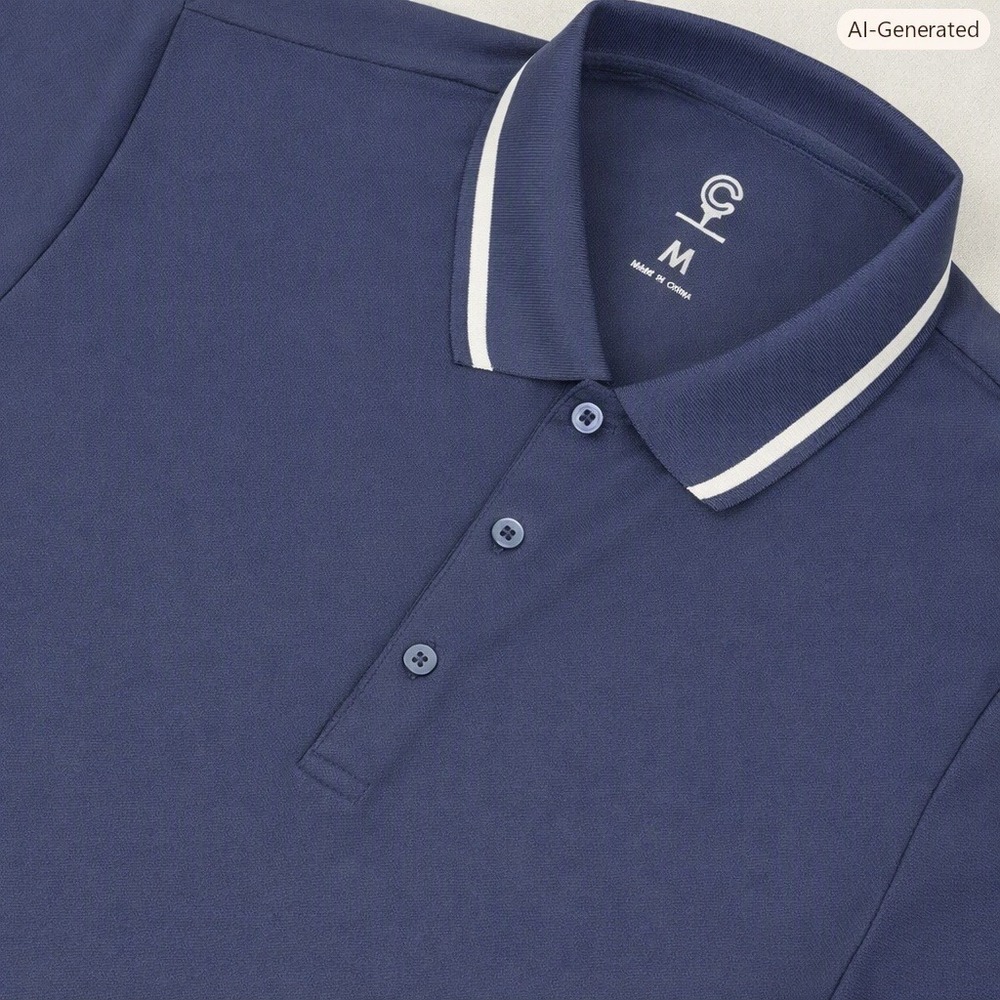 Caddy Cart Mens Polo Shirt Navy Blue CC-033 Performance Golf UPF 50+ M